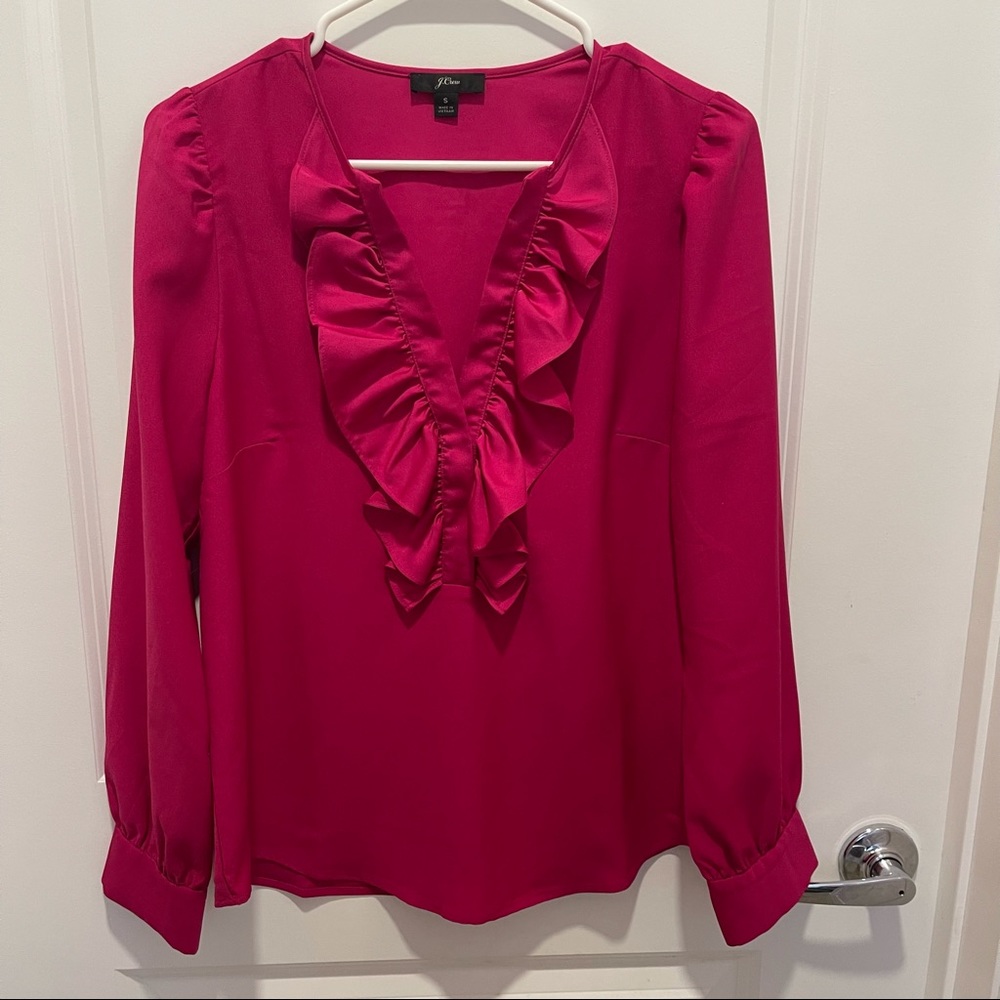 J.Crew blouse with ruffle